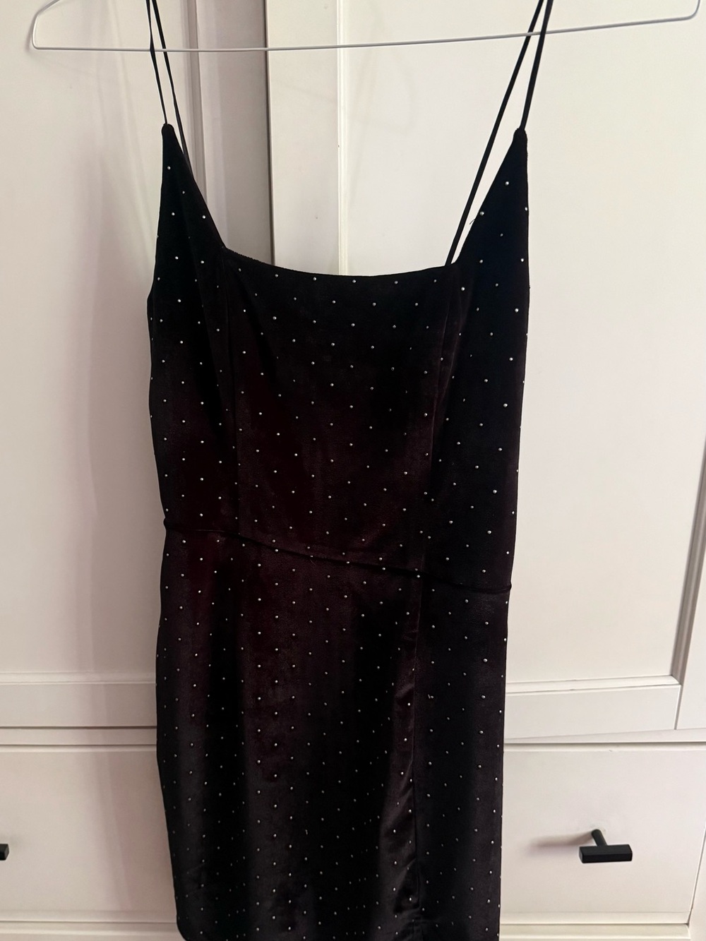Black Velvet mini studded Slip Dress
